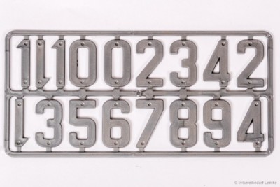 Plastik-Ziffern-Set grau, 40 mm, Satz mit 15 Zahlen